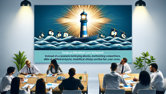 A healthcare brand as a glowing beacon in a competitive market, targeting a niche audience.