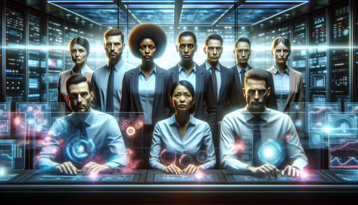 A team in a control room monitoring real-time data and compliance metrics to enhance regulatory processes.