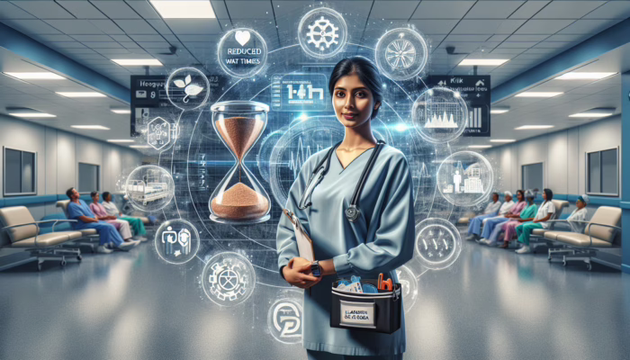 A healthcare consultant optimizing hospital workflows using Lean Six Sigma, improving efficiency and patient care.